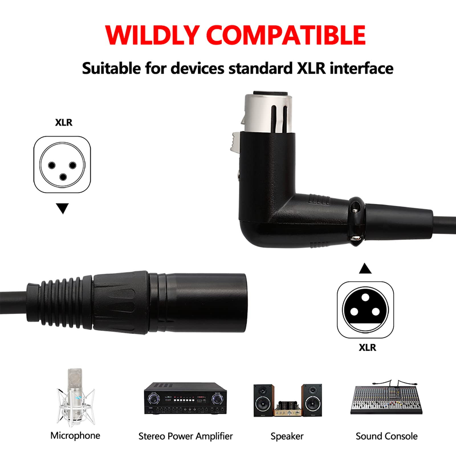XLR-aansluitkabel - XLR Mannelijk (3-pins) naar XLR Vrouwelijk (3-pins XLR-aansluitkabel - XLR Mannelijk (3-pins) naar XLR Vrouwelijk (3-pins