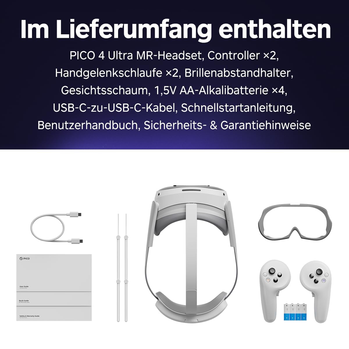 PICO 4 Ultra 256 GB – VR- und Mixed-Reality-Headset: Motion Trackers und Premier League Player Season Pass inklusive