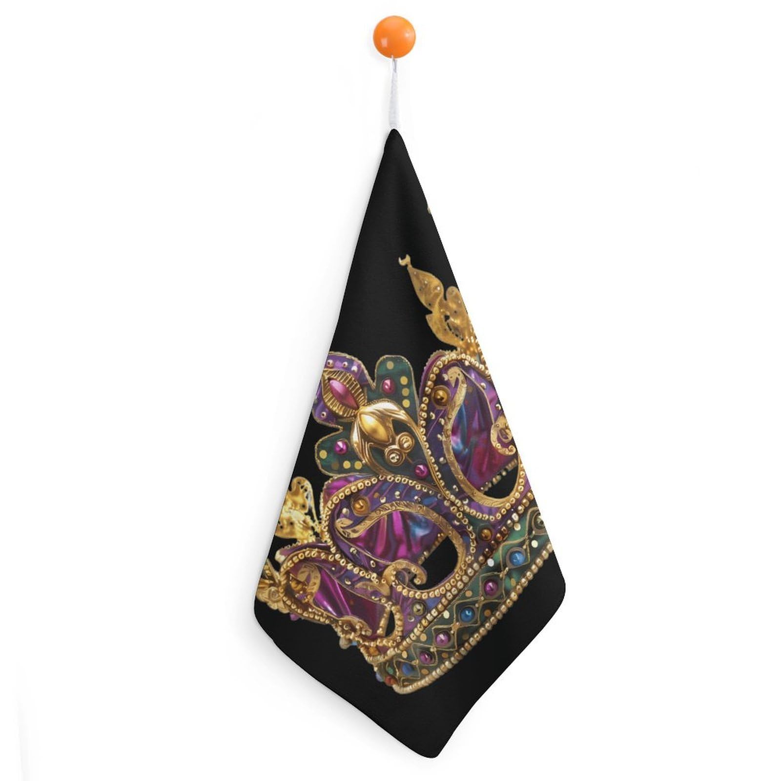 TXFBTRFSA Mardi And Gras Pattern Headwear Hand Towels with Hanging Loop Kitchen Towel Handkerchiefs Cleaning Cloths