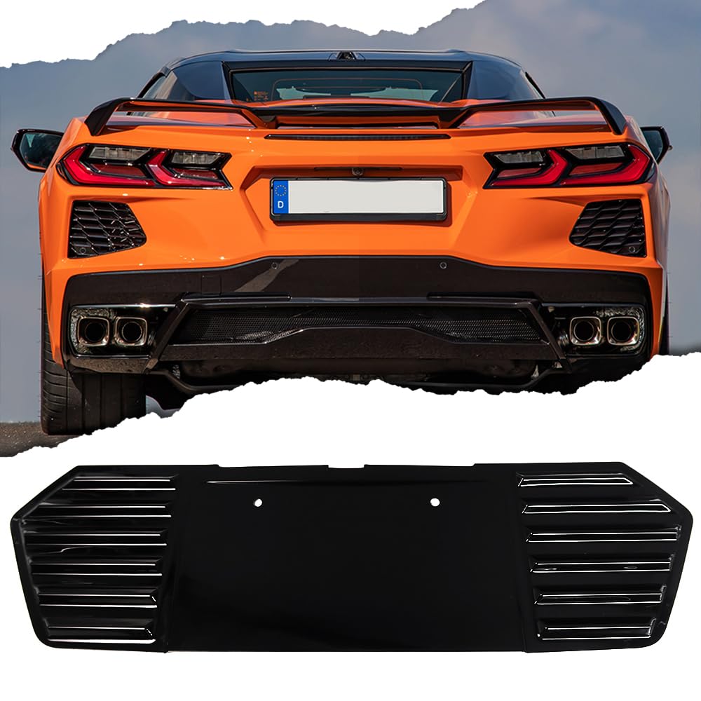rear license plate frame for corvette c8 z51 coupe htc stingray 2020 2021 2022 2023 2024,not for z06,license plate cover (style b)