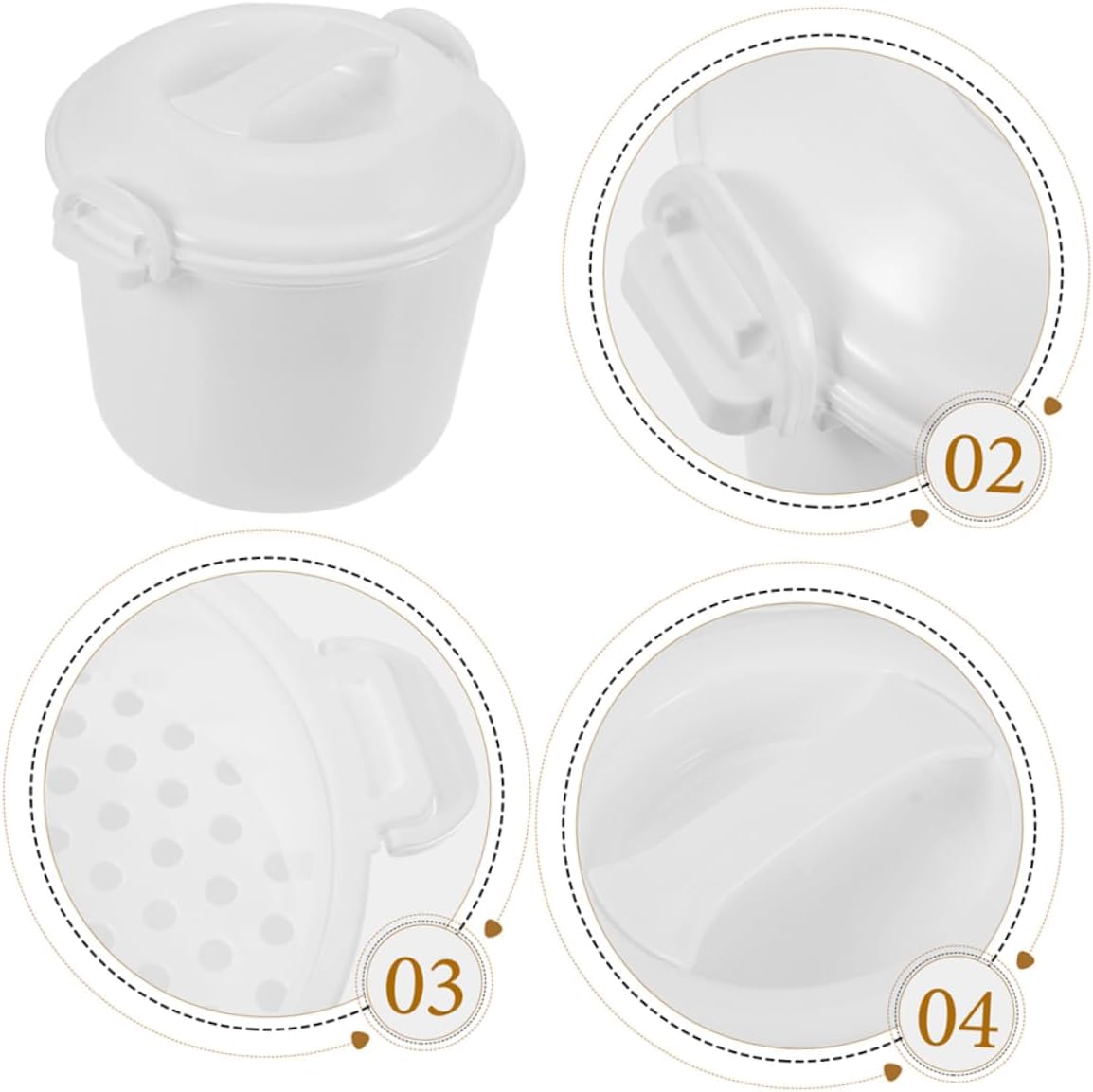 Microwave Rice Cooker with Lid Capacity for Cooking Rice Noodles Vegetables Convenient and Portable Cookware for Preparation