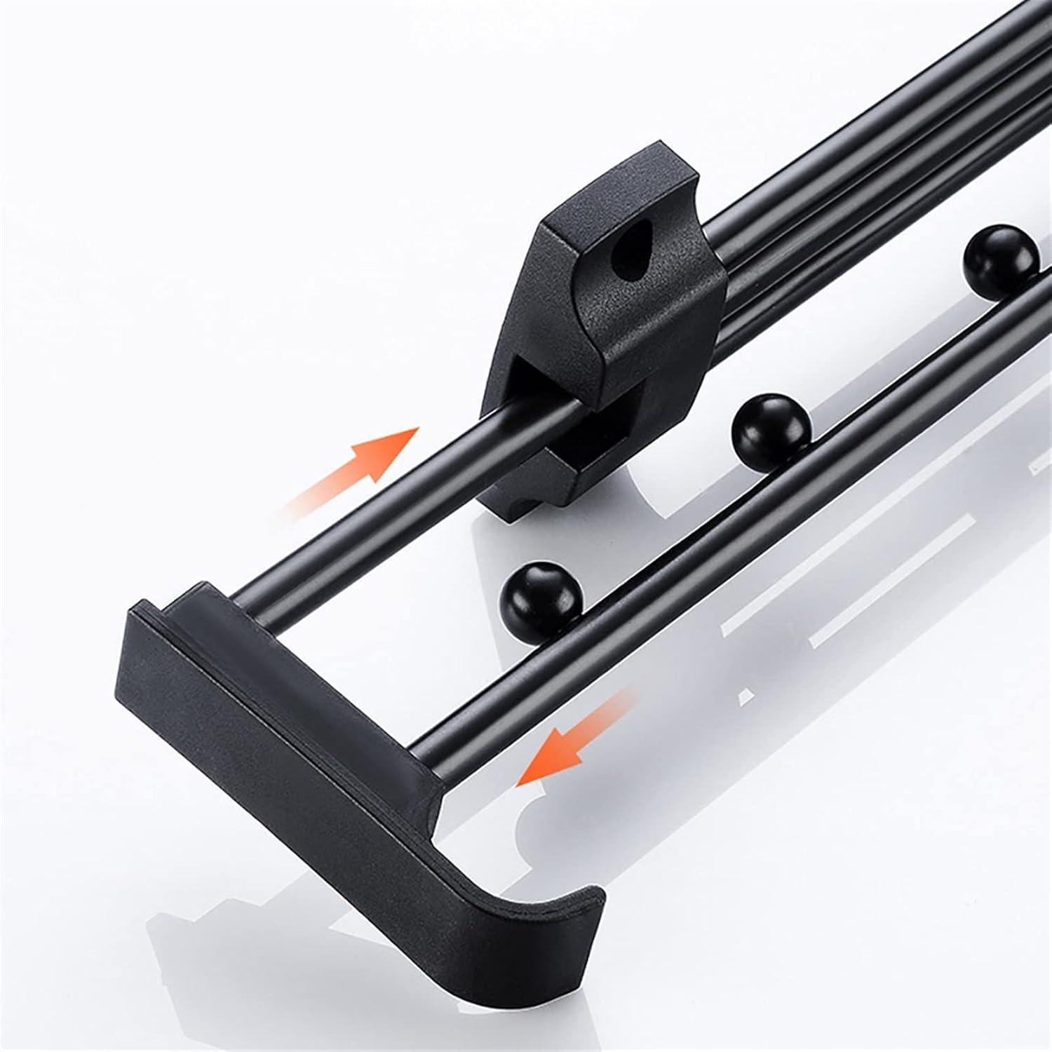 Extendable Pull Out Closet Rod - Adjustable Wardrobe Clothes Rail, 25-45cm Trousers Rack, Metal Pull-Out Coat Hanger, Space-Saving Matt Black Design for Efficient Organization