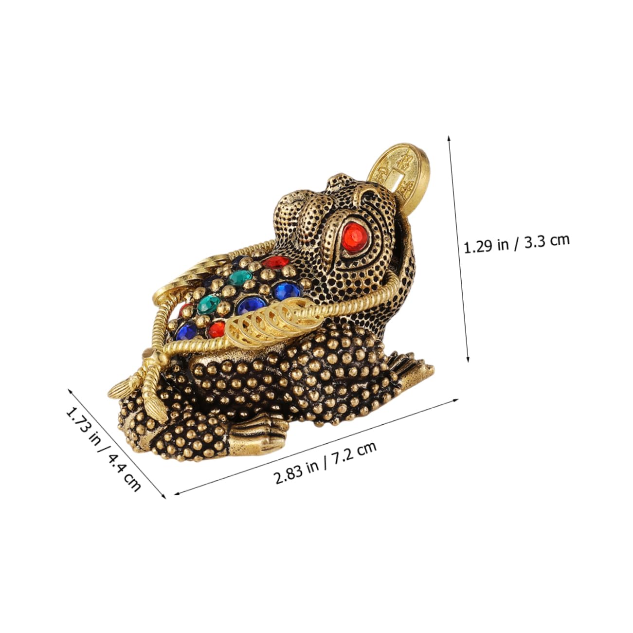 GARVALON Brass Golden Car Dashboard Decor Wealth Frogs Ornament Chinese Money Good Luck Statue Lucky Frog Statue Adornment Ornament Wealth Frogs Copper - Image 3