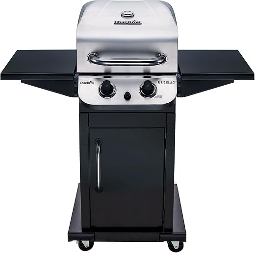 Char-Broil 463673519 Performance Series 2-Burner Cabinet Liquid Propane Gas Grill, Stainless Steel