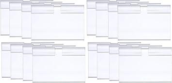 100Pcs Clear Plastic Wire Shelf Price Label Holder Retail Price Tag Label Card Holder Merchandise Sign Display Holder for Retail Store Supermarket Mall Price Display, 60 x 42MM Pack of 2