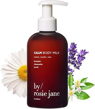 By Rosie Jane Calm Body Milk Skin Care - Milk Toner to Help Tone, Tighten and Hydrate Skin - Body Care Made with Lavender, Chamomile & Neroli - Helps Promote Anti-Aging & Boost Radiance 250ml