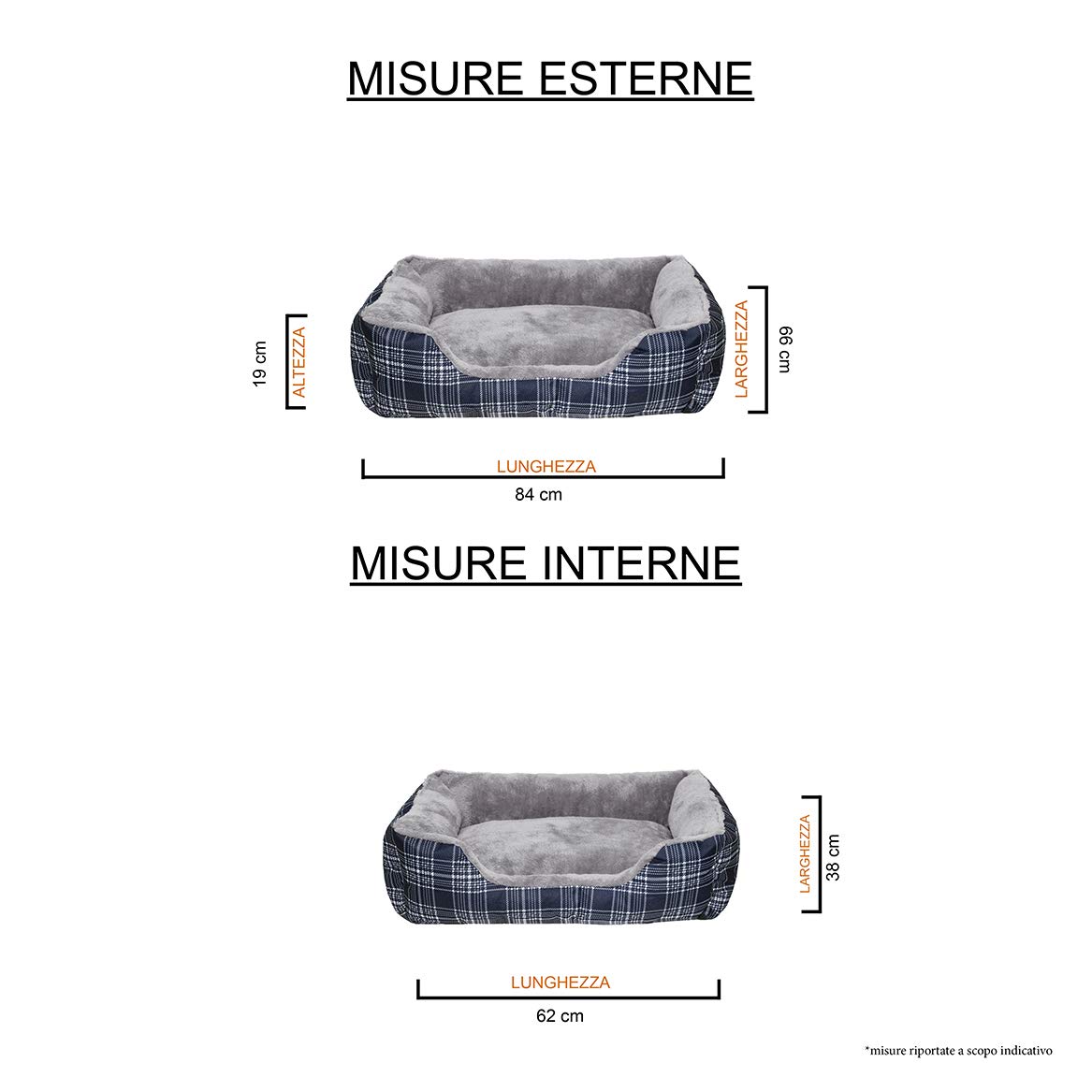 C-WILLY-84x66x19cm Panier pour chiens et chats, Willy, 84x66x19cm