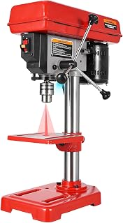 Hipicute 8" Benchtop Drill Press with Laser Guide, 5 Speeds 620-3100 RPM, 45° Tilting Table & LED Light for Wood/Metal Drilling