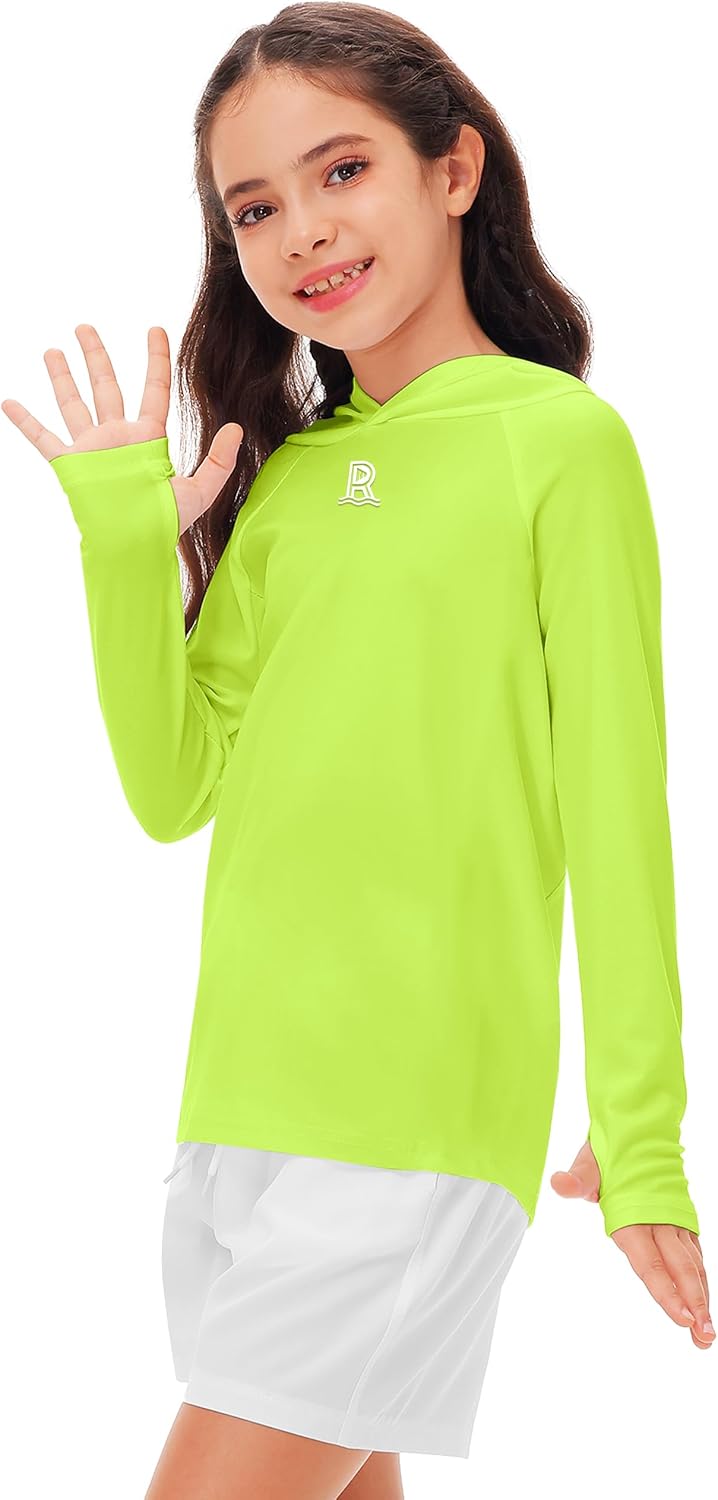 Remimi Kids Sun Shirt Rash Guard Quick Dry Sun Protection Athletic Hoodie Hiking Shirts 3-12 Years
