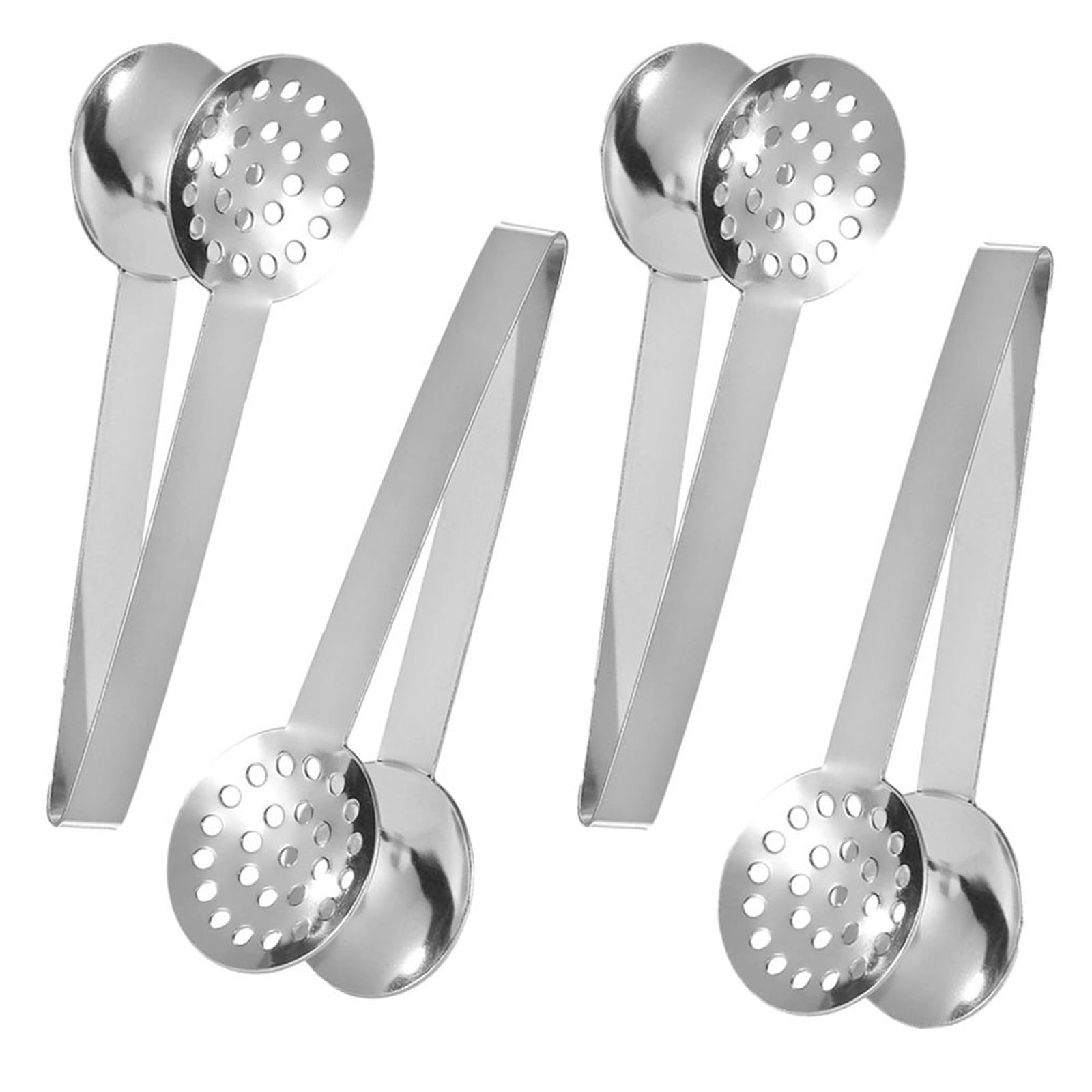 gifthub 4 Pcs Tea Bag Squeezer Tongs, Multi-purpose Durable Stainless Steel Tea Filters Ergonomic Design for Loose Tea Loose Leaf Gripping Ice Cube, Lemon, Kitchen