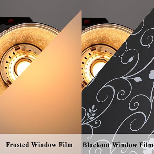 Miniatura 8 de Iron Flower - Película opaca total para ventana, película de vidrio con bloqueo de luz, para oscurecer la habitación, sin pegamento, control de