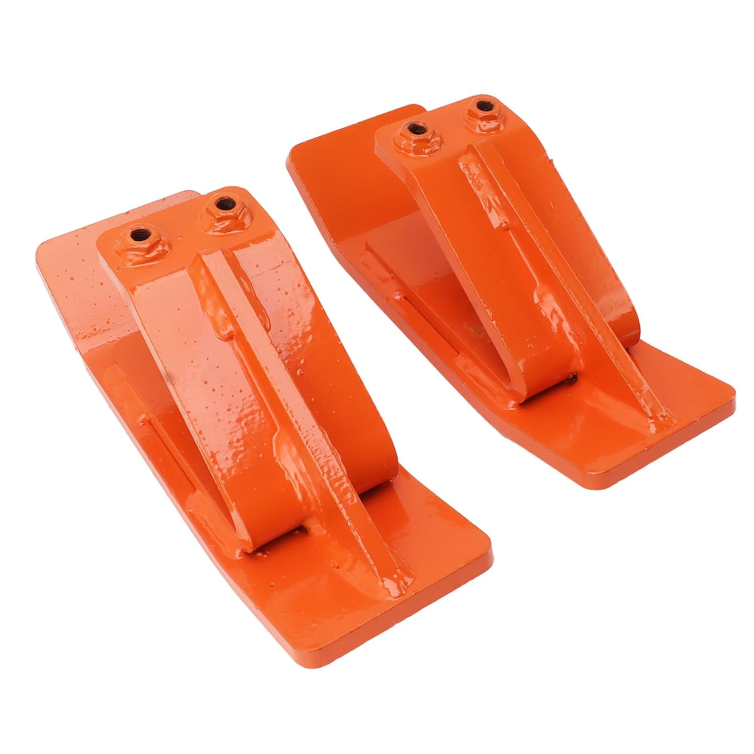 Steel Tractor Bucket Protector for Snow and Debris Removal - Curved Ski Protector for Farm and Parking Lot - Double Locking Nuts