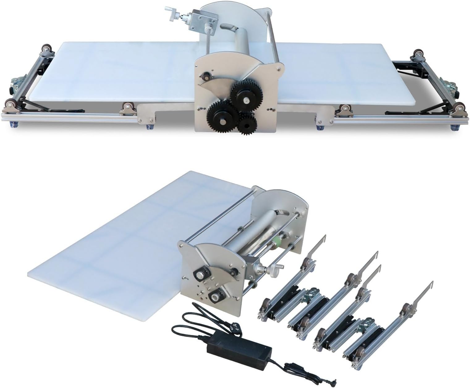 Electric Dough Sheeter 18 inch, Foldable Dough Roller for Pastry Pizza, Adjustable Thickness 2-30mm, 100x45cm Board, for Home and Commercial Bakeries