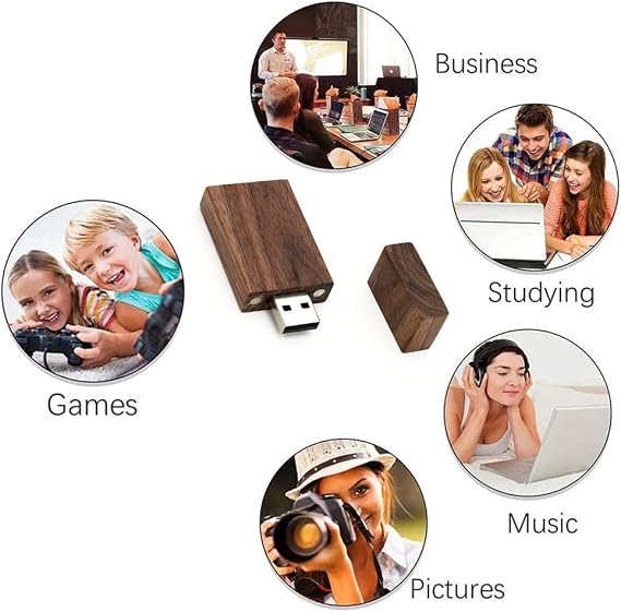USB-Speicherstick aus Holz 3.0 8 GB Walnussholz 10 Stück