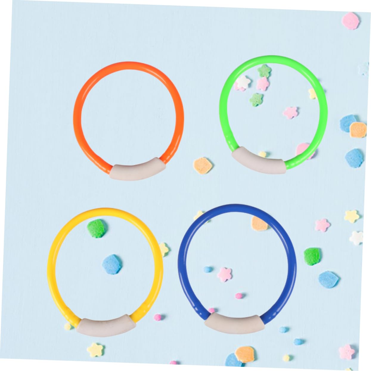 Sosoport 4 PCS Colorful Diving Rings for Fun Underwater Swimming Grab Rings for Training and Pool Play and Material for Summer Pool Activities