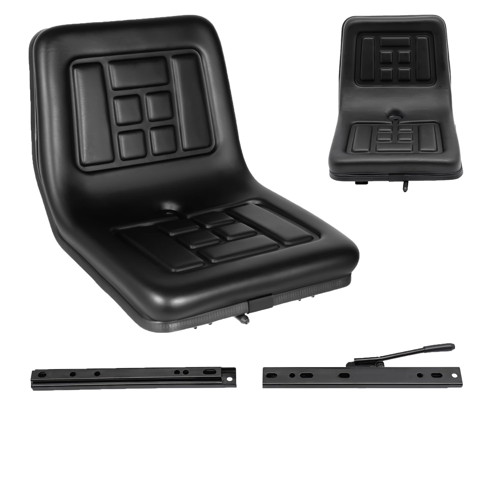 Sedile per trattore, capacità di carico 100 kg, sedile per tosaerba con foro di scarico incluso, sedile universale regolabile avanti/indietro, sedile ergonomico per trattori, tosaerba