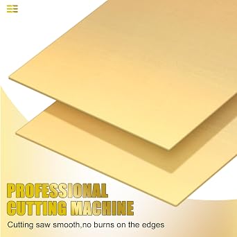 Yaocom 4 Pieces Brass Sheet 6 x 12, 22 Gauge(0.6mm) Thickness Brass Plates for Engraving Crafting Carving DIY Film Attached Thin Metal Sheets