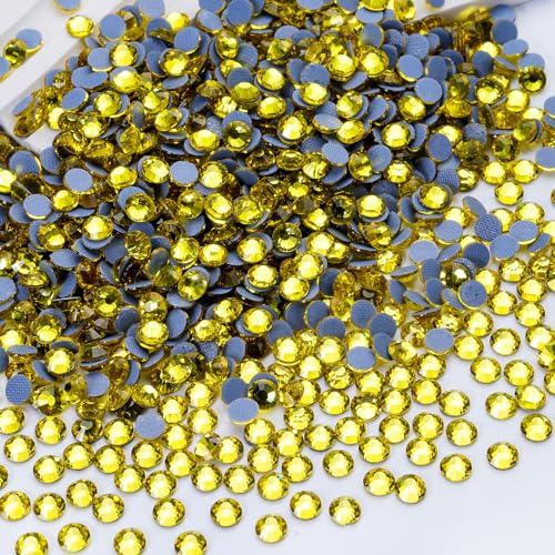 Image of Hotfix Rhinestones Bulk, 2880PCS Citrine Hot Fix Rhinestones for Clothes DIY Decoration Crafts, Citrine, SS30, 6.3-6.5mm