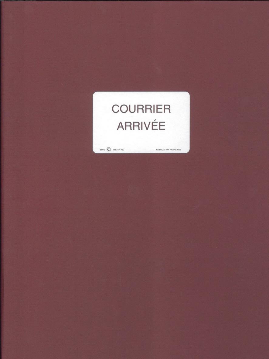 Lebon et Vernay SP420 Registre pour enregistrement du courrier arrivée 150 pages, 25x32cm bordeaux