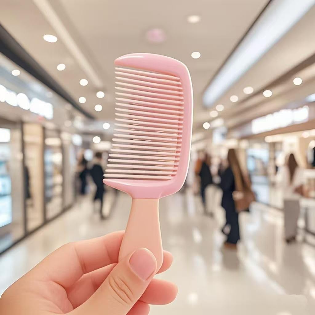 Cute Ice Cream Bar Hair Comb | Wide Tooth Detangling Hairbrush for Kids & Girls | Pastel Paddle Travel Pocket Comb | Portable Flexible Massage Hair Comb with Cute Handle-image-48