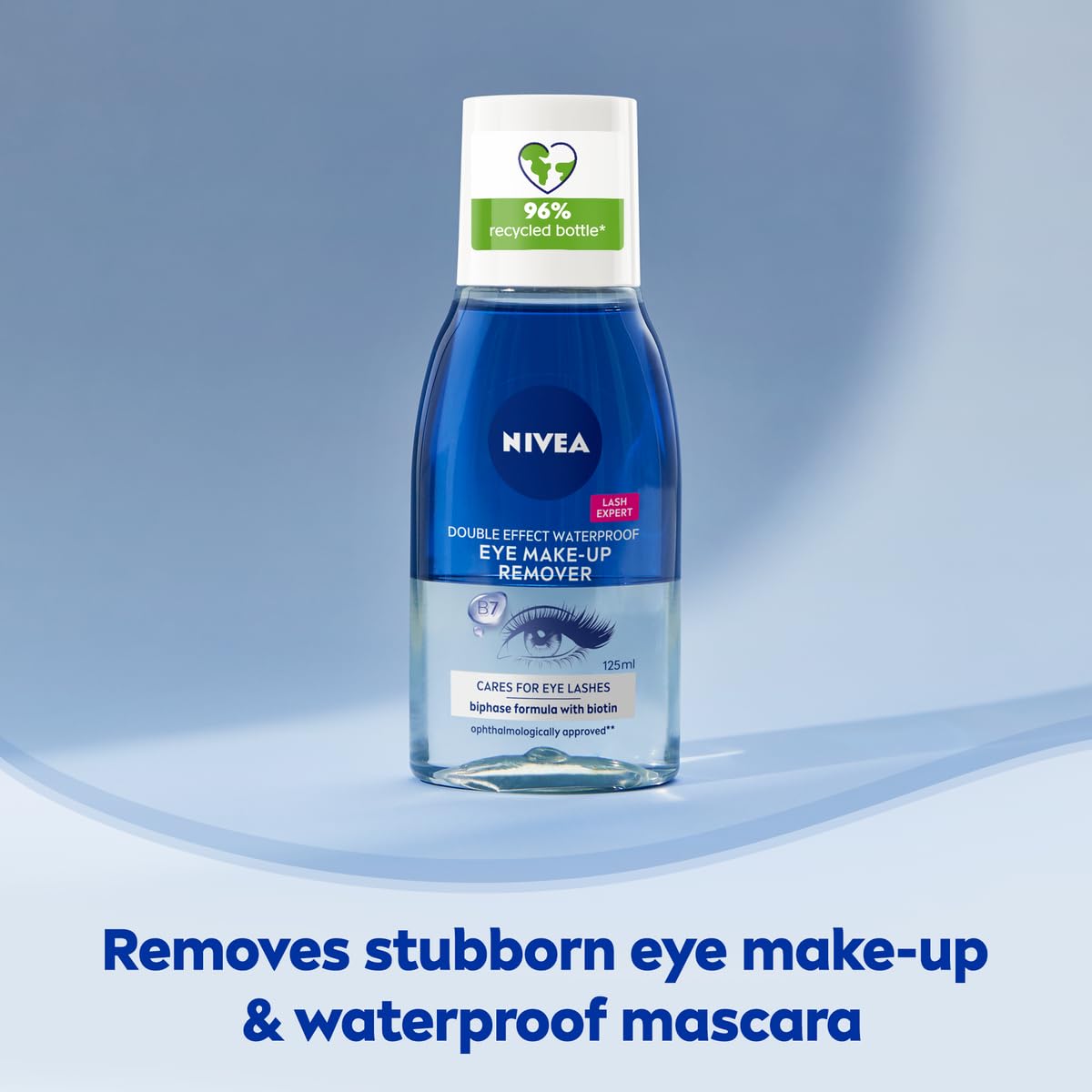 NIVEA Gentle Eye Make-Up Remover 125ml – Effective Yet Gentle Remover for Eye & Face Makeup, Dissolves Long-Lasting and Waterproof Makeup, Kind to Sensitive Eyes & Lashes for Clean, Cared-For Eyes