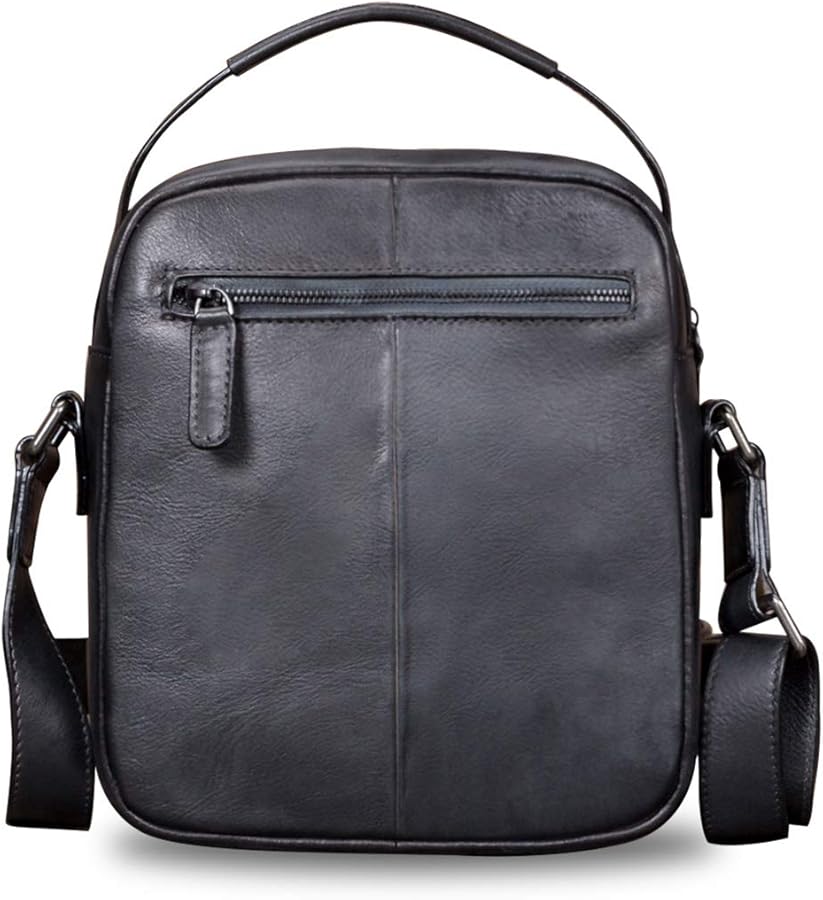 Genuine Leather ブラック メッセンジャーバッグ Amazon.com: IVTG Genuine Leather Messenger Bag for Men Crossbody