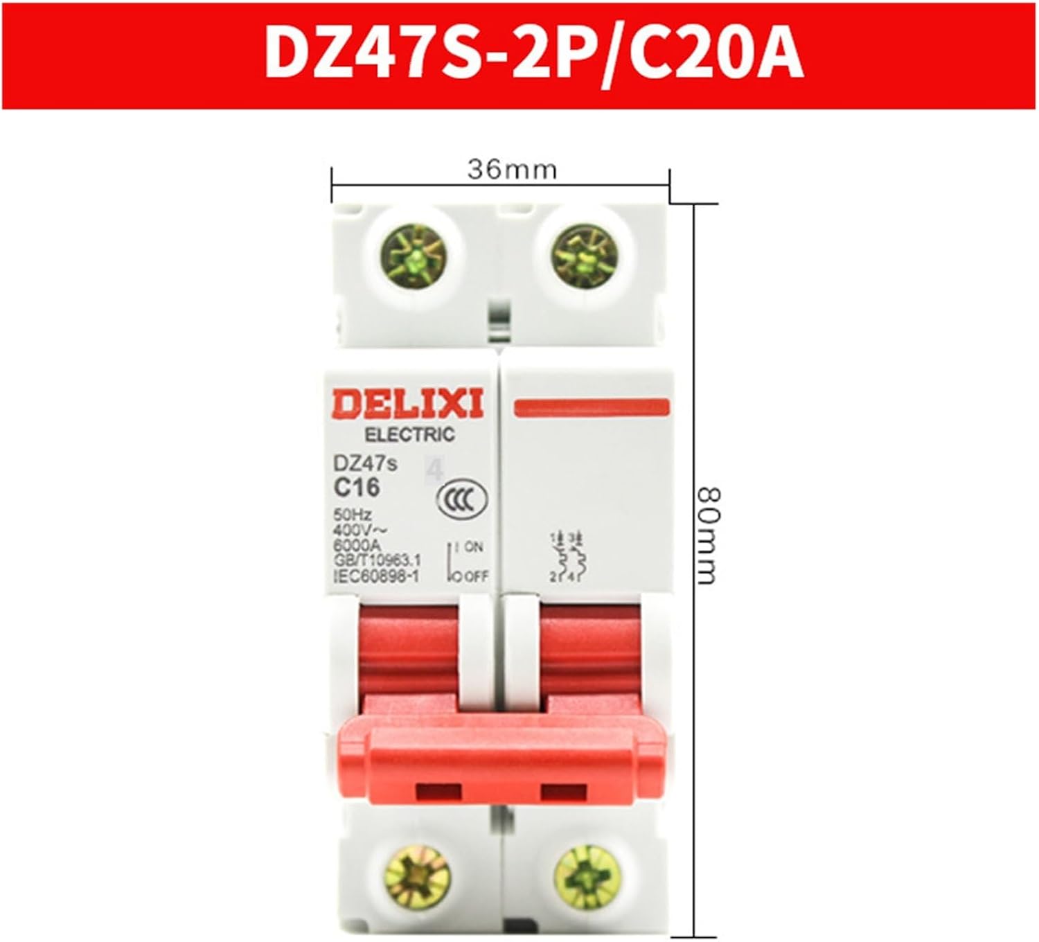 SaNzia DZ47S air Switch 2P Home Total gate Small Circuit Breaker 220 Open Switch 32a Total gate 63A (Size : DZ47s C 2P 1A)