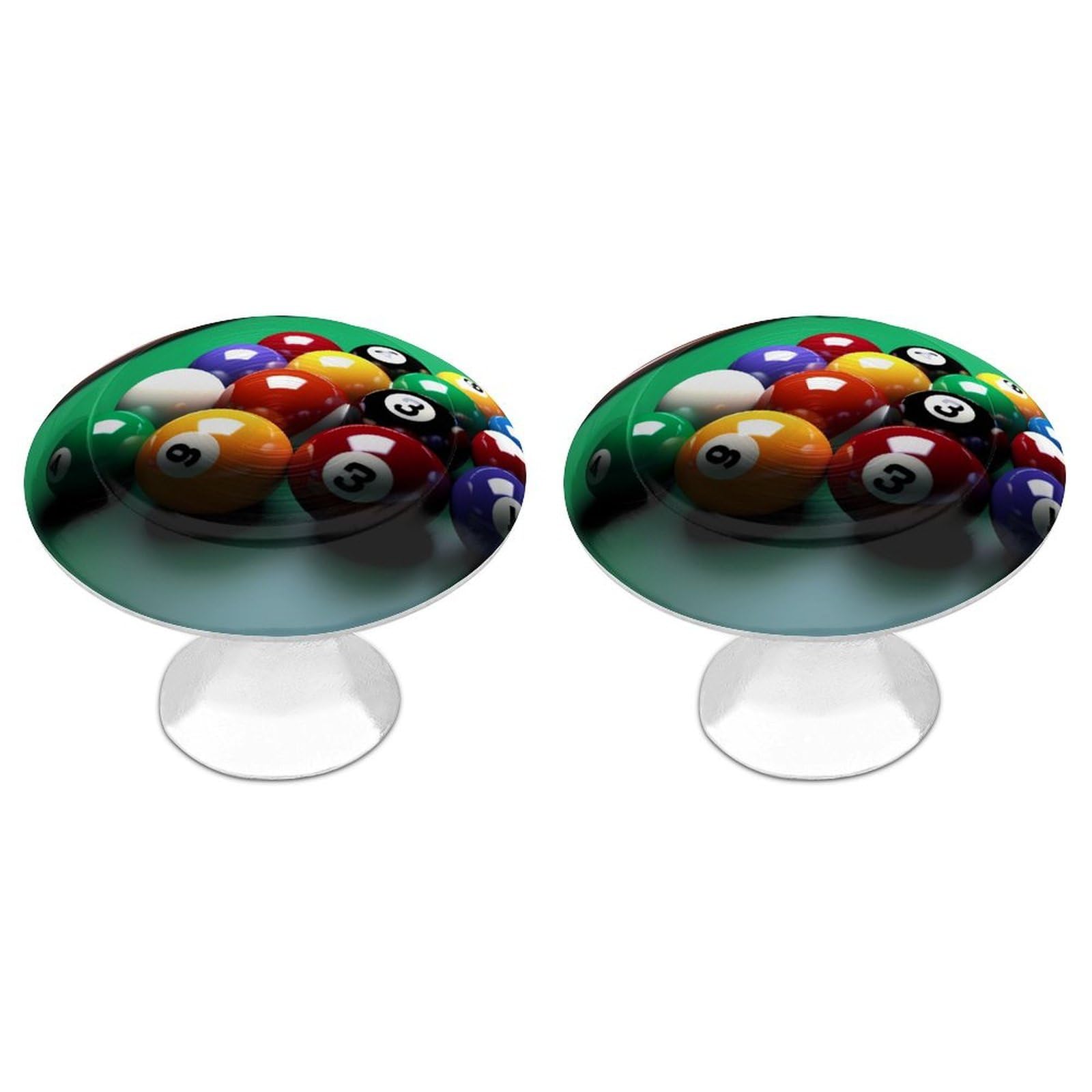 QMNLKH Billiards Cabinet Knobs for Home, Round Drawer Pulls for Kitchen, Personalized Cupboard Handles with Screw, Fashion Dresser Knobs for Office, Drawer Handles, 2 Packs