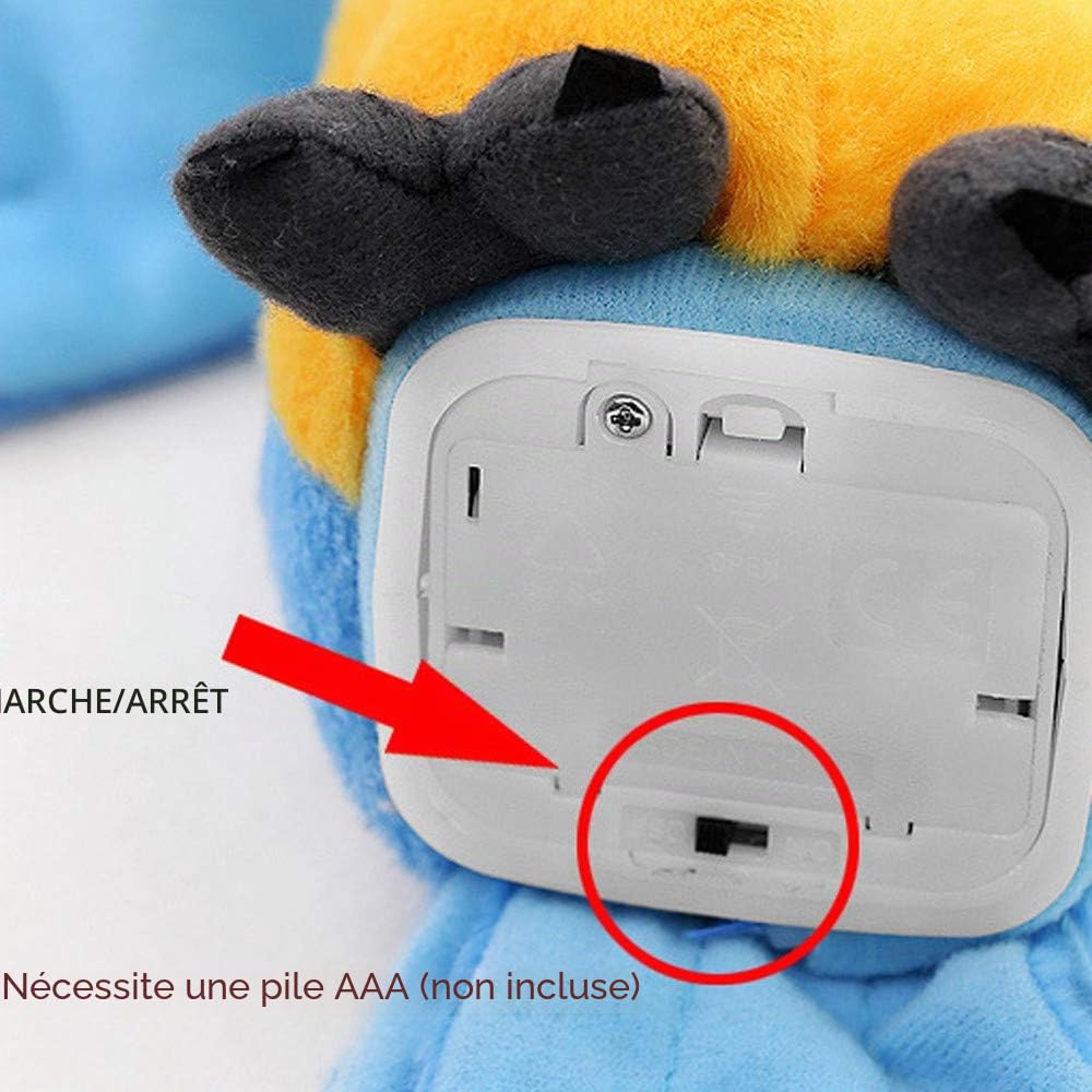 Jouet Perroquet en Peluche Imite le Son Animaux Répétez ce que vous dites Ailes électronique Oiseau Interactif Cadeau Noël Anniversaire