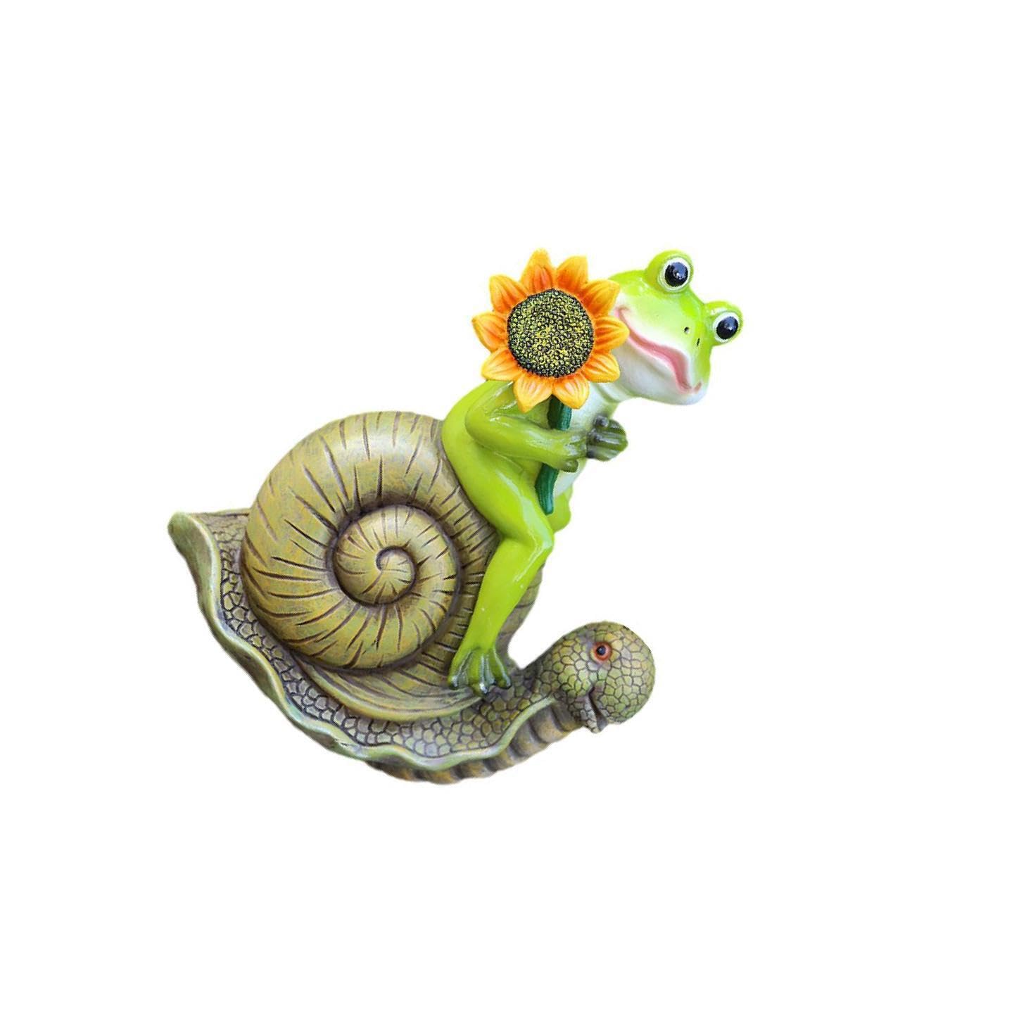 POXZSFX Stunning Frog Statue Garden Outdoor Collectibles Handcrafted Miniature Frog Figurine Beautiful Decoration Piece Miniature Garden Statue Decor Funny