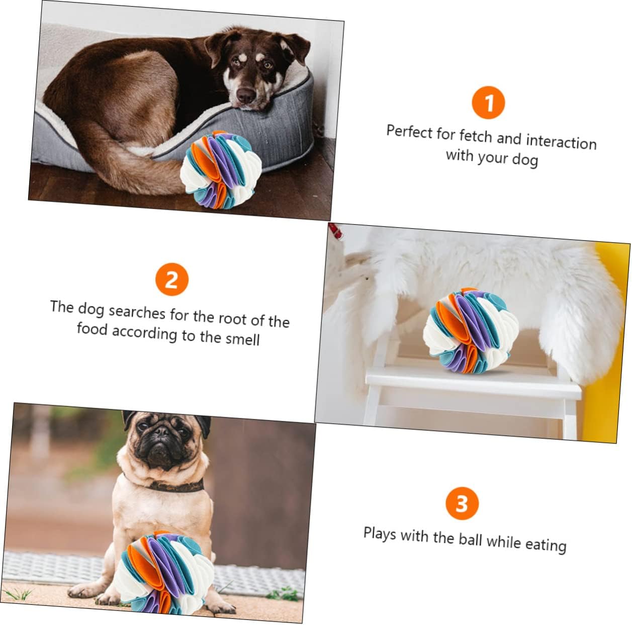 FRCOLOR 2pcs Dog Sniffing Ball Interactive Dog Toys for Boredom Feeding Small Balls Teething Toy Treat for s Pet Sniffing Snuffle for s Food Felt Cloth Chew Mat