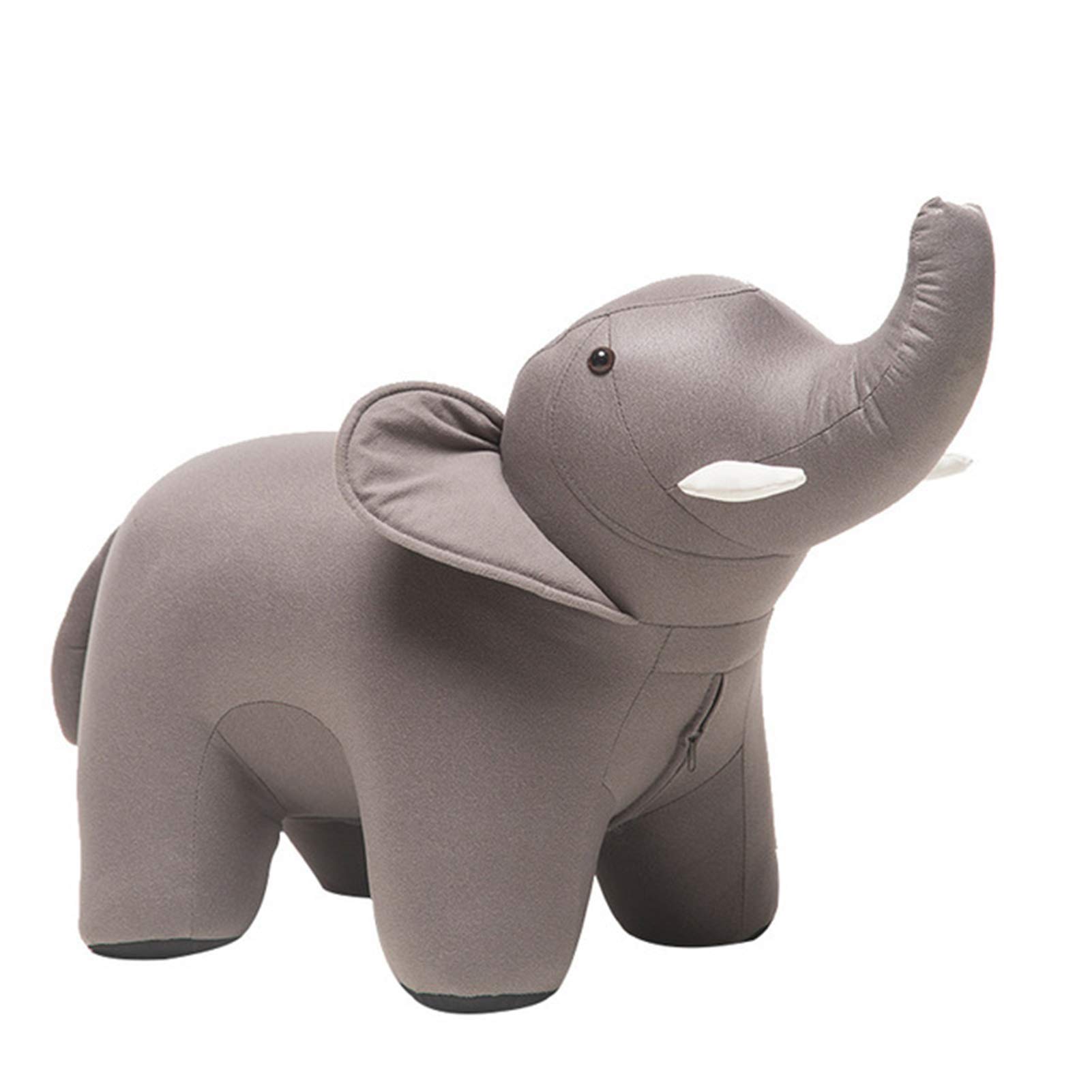 Reposapiés otomanos de Animales, Soporte de Madera, Taburete tapizado, Asiento de Descanso, Cambio de Zapatos, Banco, puf bajo, sofá, Taburete para niños, Adultos, Elefante, 2