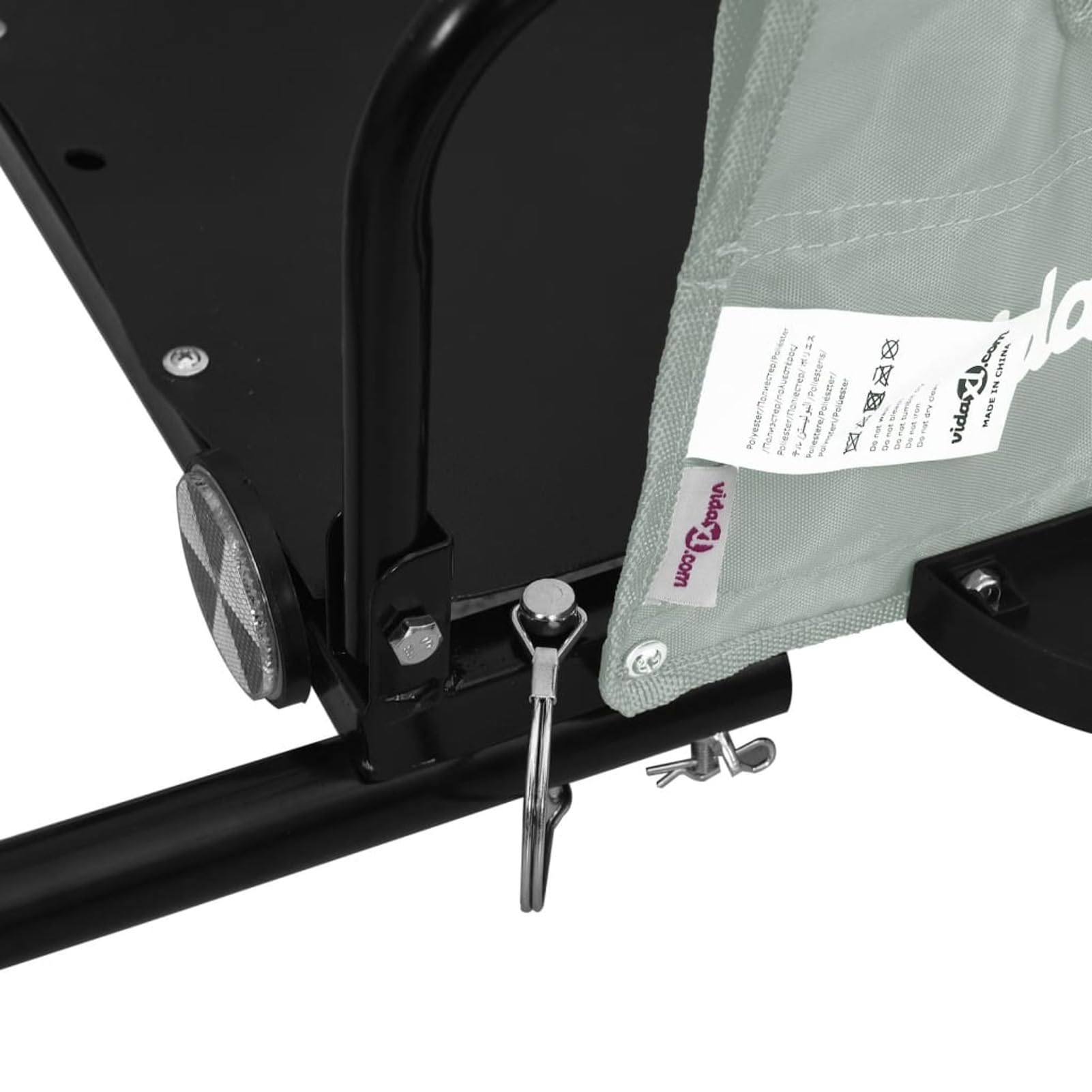 Remolque de Carga para Bicicleta Hierro y Tela Oxford Gris Carretilla De Obra Remolque Bicicleta