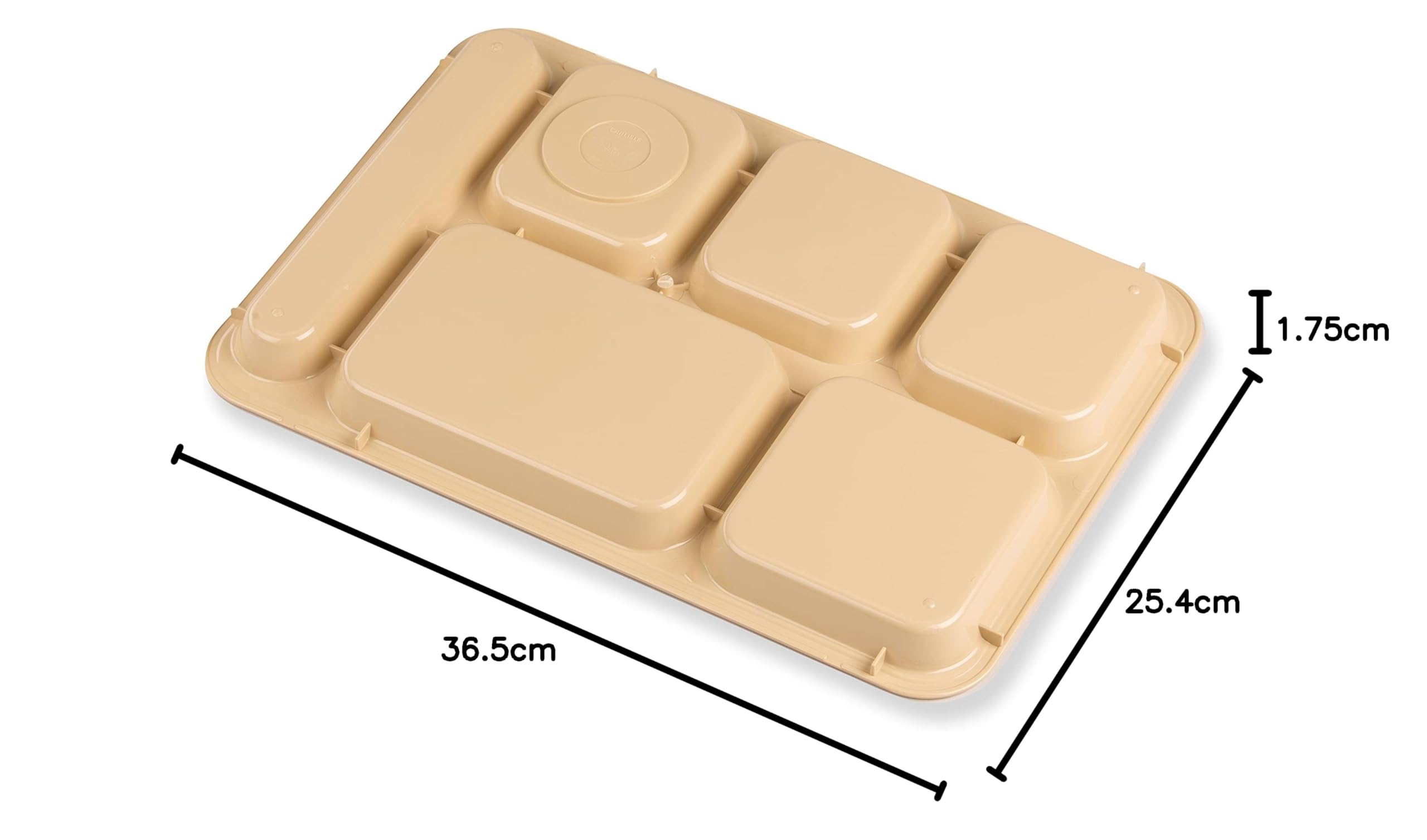 Lot de 24 Plateaux à 6 Compartiments en Plastique ABS pour droitier Marron Clair 36,5 x 25,4 cm