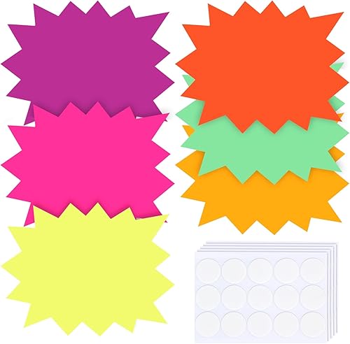 60 letreros de 5 x 6.6 pulgadas para venta al por menor, letreros de precios de venta de garaje, suministros de venta de patio, recortes en forma de