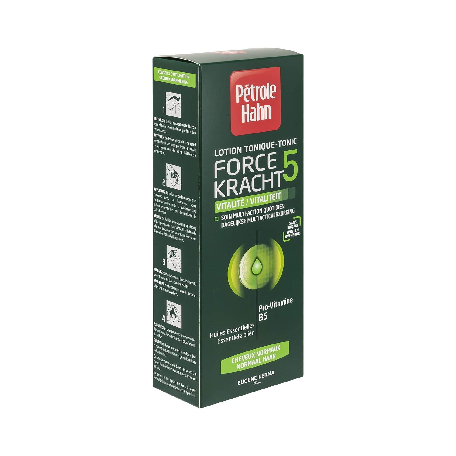 Petrol Hahn Lotion Tonic Force 5 Vitalität für normales Haar, 300 ml, 2 Stück