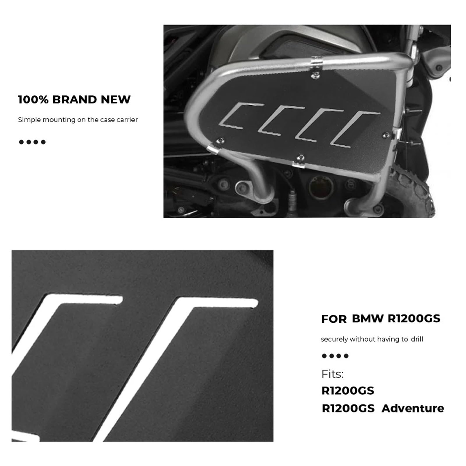 Osłona ochronna chłodnicy Gmole zabezpieczające cylinder ze stali nierdzewnej pasujące do BMW R1200GS LC R1200GSA ADV 1200GS R1200 2013-2017 Osłona chłodnicy(Black)