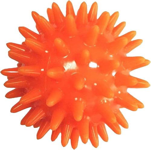 Esquirla Bola de masaje con pinchos, bola de ejercicio de 2.4 in de diámetro, tamaño de bolsillo, bola de masaje de pies, rodillo de masaje con púas