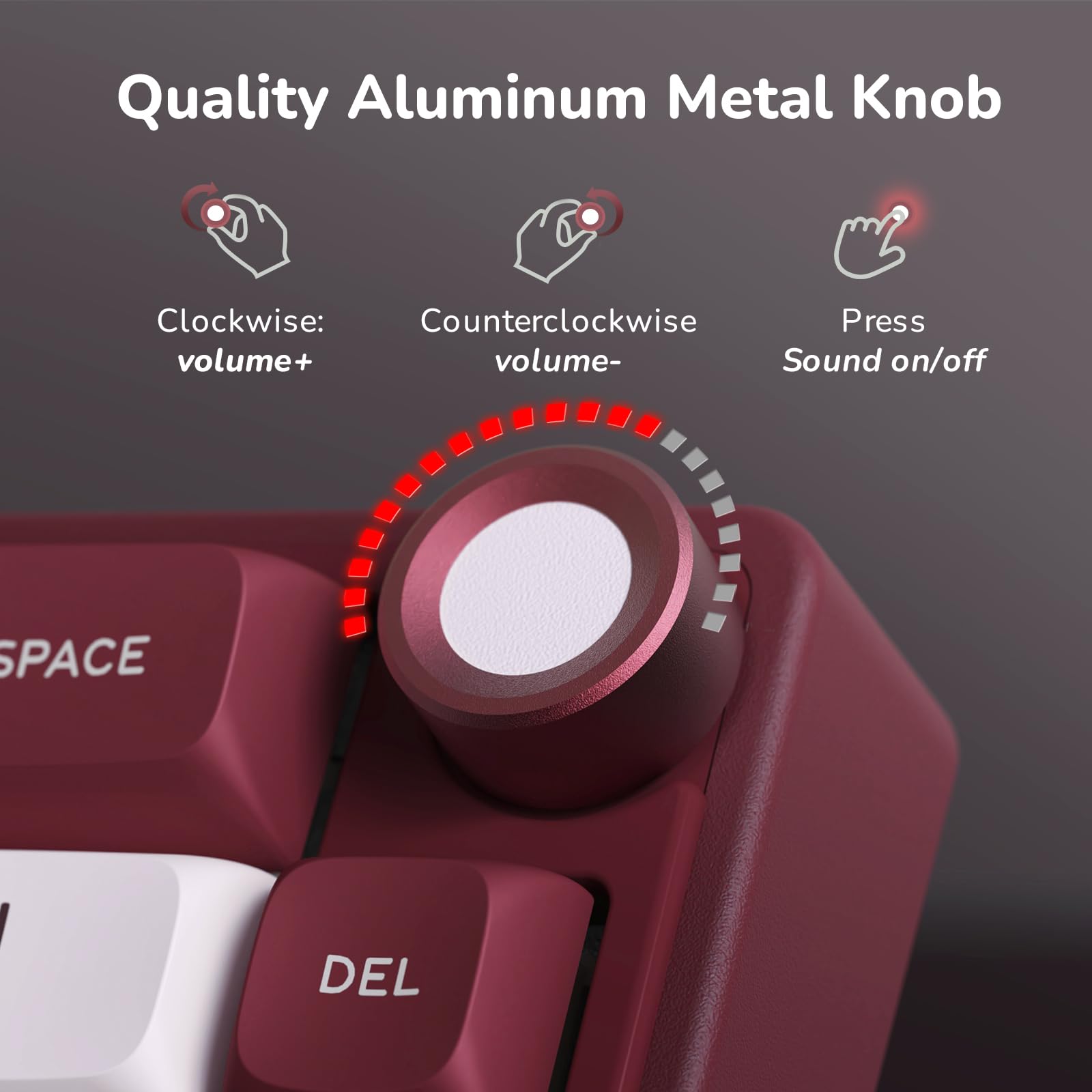 RK ROYAL KLUDGE Tastiera meccanica cablata R65 con manopola del volume, 60% percento RGB retroilluminato tastiera da gioco con guarnizione di montaggio con copritasti PBT, profilo MDA, QMK/VIA