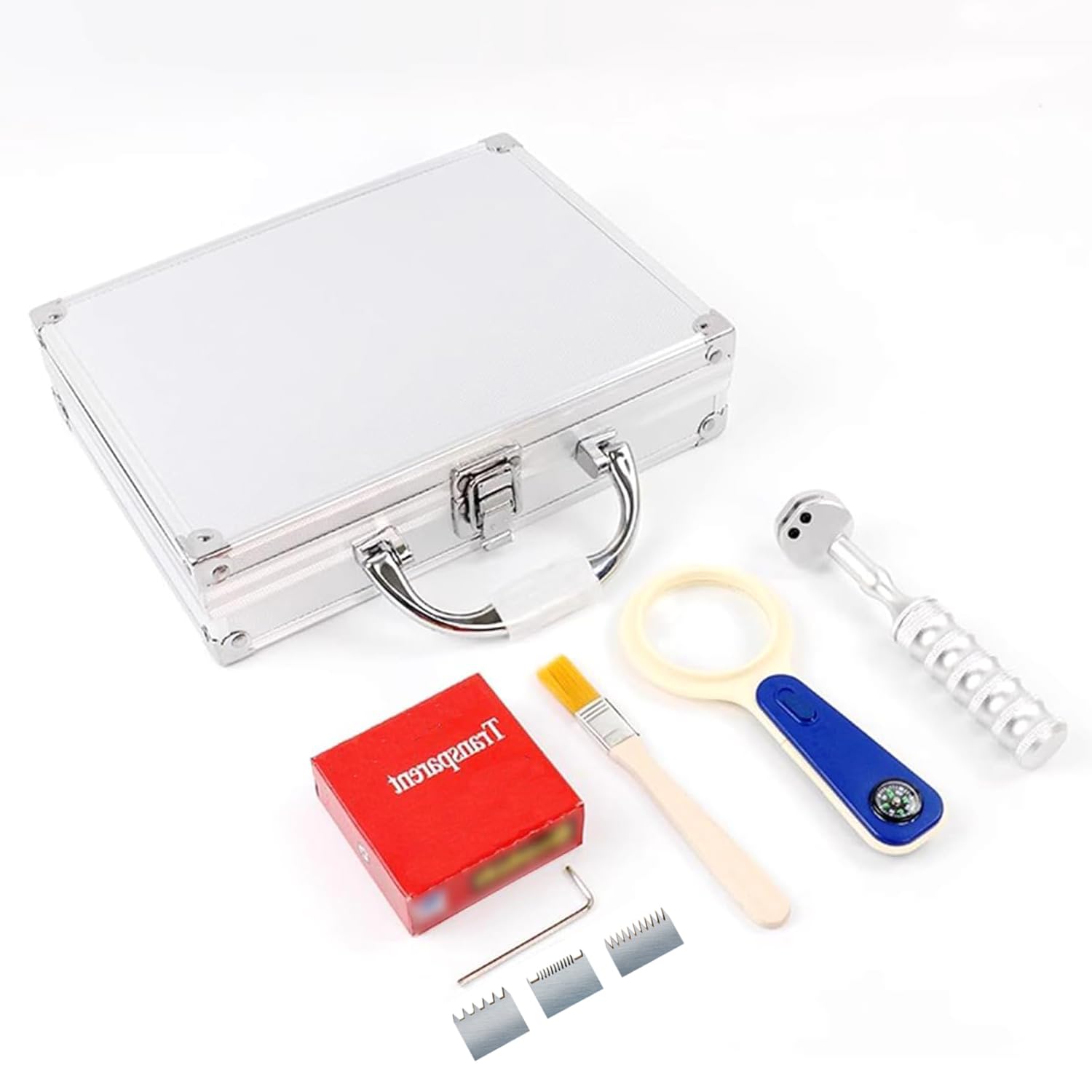 Medidor de adherencia con rayado en cruz, rascador profesional para películas de pintura, con cuchillas de 1 mm/2 mm/3 mm, lupa, caja de aluminio, 11 dientes, para medir la adherencia de recubrimiento