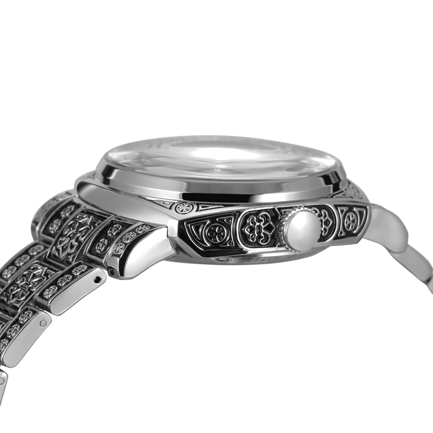 Reloj de esqueleto mecánico automático para hombre, cuerda manual en caja cuadrada, pulsera de acero grabada vintage y cierre desplegable, regalo retro para él