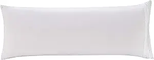 Elegant Comfort Luxury Ultra-Soft 1-Piece Body Pillowcase - 1500 Premium Hotel Quality Microfiber Double Brushed - Wrinkle Resistant, Body Pillowcase Size, White