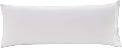 Elegant Comfort Luxury Ultra-Soft 1-Piece Body Pillowcase - 1500 Premium Hotel Quality Microfiber Double Brushed - Wrinkle Resistant, Body Pillowcase Size, White
