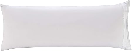 Elegant Comfort Luxury Ultra-Soft 1-Piece Body Pillowcase - 1500 Premium Hotel Quality Microfiber Double Brushed - Wrinkle Resistant, Body Pillowcase Size, White