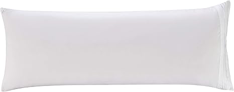 Elegant Comfort Luxury Ultra-Soft 1-Piece Body Pillowcase - 1500 Premium Hotel Quality Microfiber Double Brushed - Wrinkle Resistant, Body Pillowcase Size, White