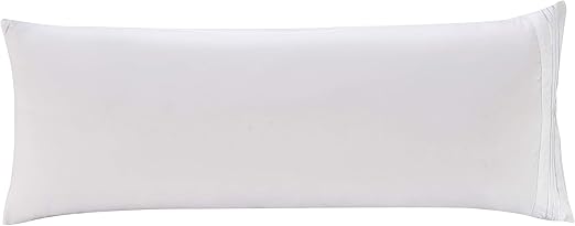 Elegant Comfort Luxury Ultra-Soft 1-Piece Body Pillowcase - 1500 Premium Hotel Quality Microfiber Double Brushed - Wrinkle Resistant, Body Pillowcase Size, White