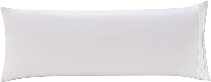 Elegant Comfort Luxury Ultra-Soft 1-Piece Body Pillowcase - 1500 Premium Hotel Quality Microfiber Double Brushed - Wrinkle Resistant, Body Pillowcase Size, White