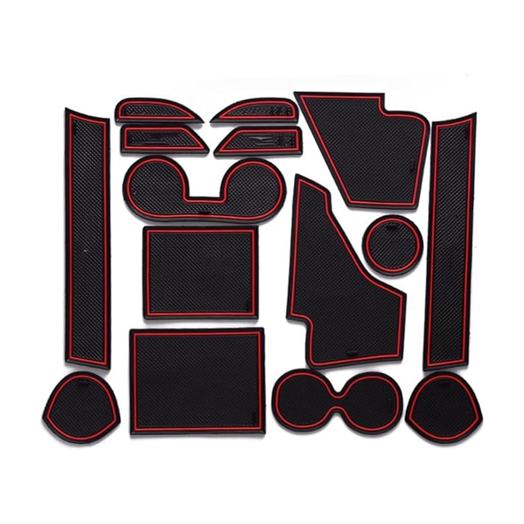 Set Car Door Groove Cup Holder Mat for Buick Regal 2020 2021, Auto Door Groove Pad Non-Slip Mats Anti-Slip Mats Interior Accessories,Red