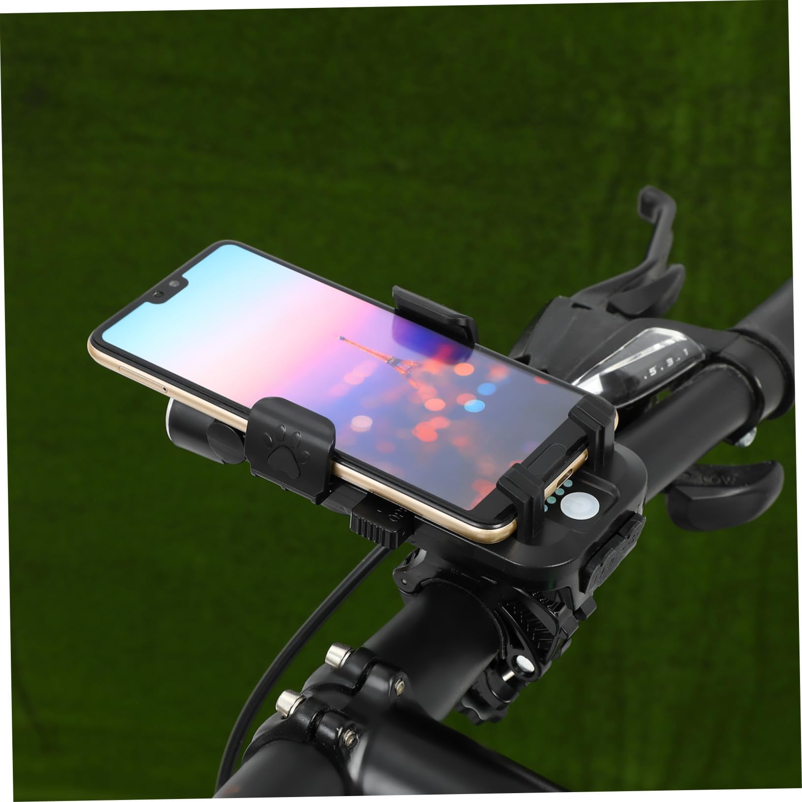 ifundom 4000mah Luce Posteriore per Bici Luci LED per Bicicletta Supporto per Telefono Clacson Batteria Ricaricabile Tramite USB per Guida Notturna in Mountain Bike