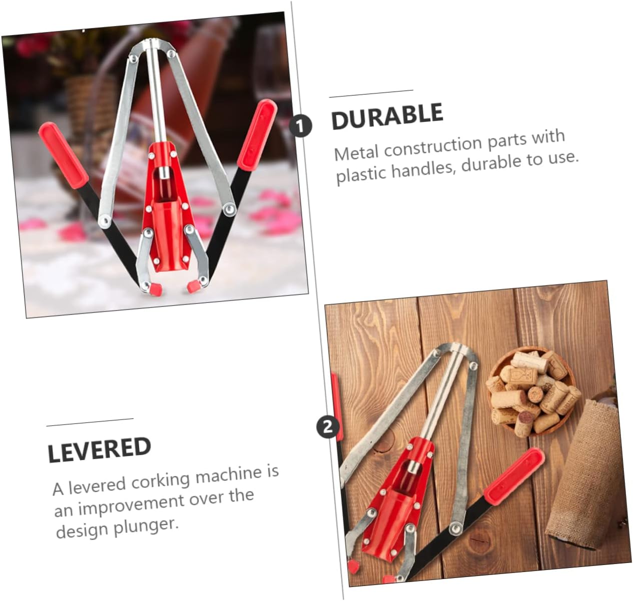 STOBAZA Wine Cork Press Bottle Corker Lever Wine Opener Hand-crafted Cork Remover